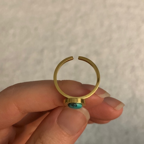 Turquoise and Gold Roman Numeral Hand Chain - Picture 13 of 17